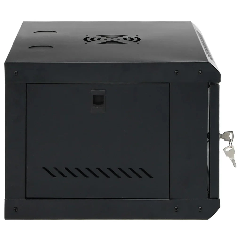 Armadio di rete a parete 6U 53 x 40 x 30 cm sicurezza avanzata facile manutenzione stile moderno acciaio nero 02_0045825
