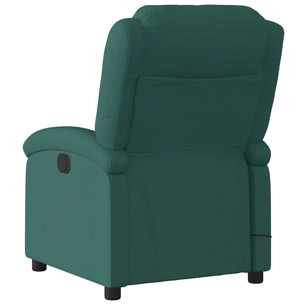 Divano Sedia-Poltrona Massaggiante Reclinabile Verde Scuro in Tessuto 886821