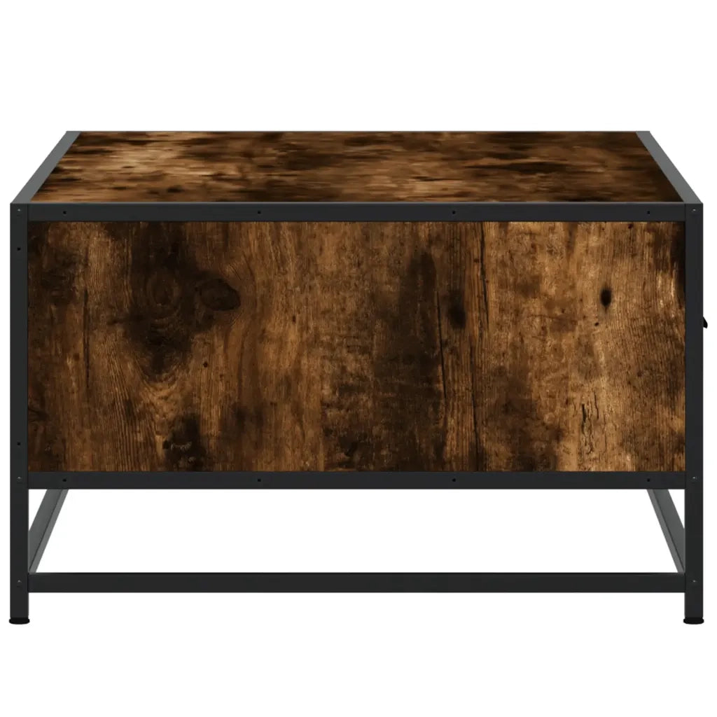 Tavolino-Tavolino da soggiorno-Tavolo Rovere Fumo 90x57x35 cm in Legno Multistrato e Metallo