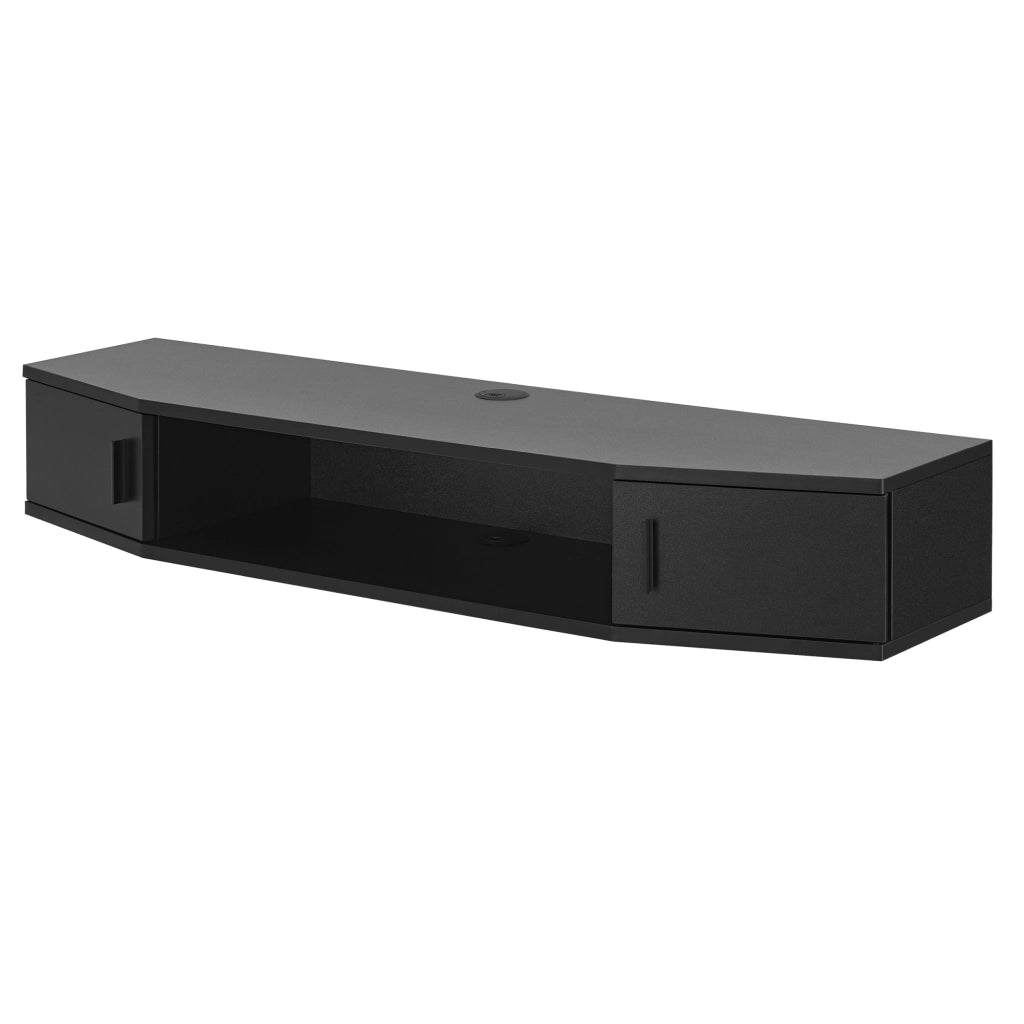 Mensola TV Tørring Sospesa a Muro 17,5 x 110 x 30 cm Nero [en.casa]