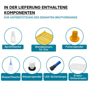 Incubatrice automatica per 48 uova, con regolazione temperatura e umidità, Covatrice