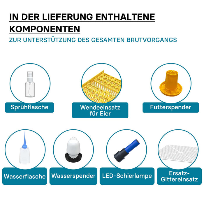 Incubatrice automatica per 48 uova, con regolazione temperatura e umidità, Covatrice