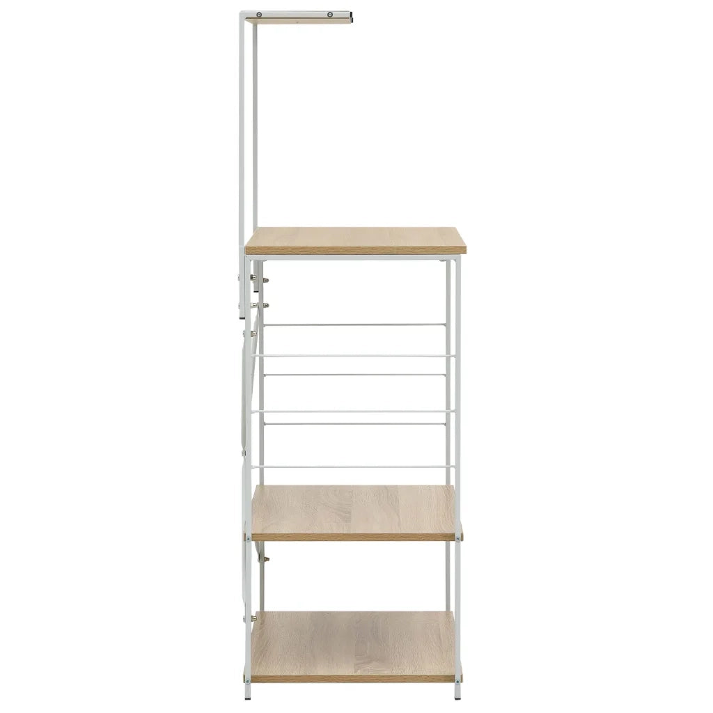 Mobile Microonde Bianco Rovere 60x39,6x123cm Legno Multistrato 288241