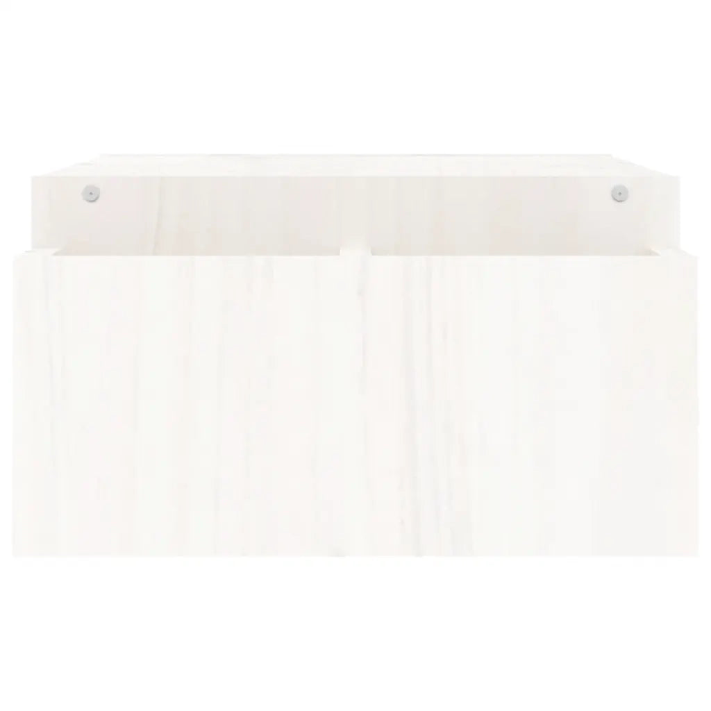 Supporto per Monitor Bianco100x27,5x15cm Legno Massello di Pino 813970