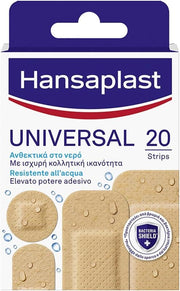 HANSAPLAST CEROTTI UNIVERSAL IMPERMEABILI TRASPIRANTI PER TUTTI I TIPI DI FERITE 1 CONFEZIONE DA 20 PEZZI IN 4 FORMATI