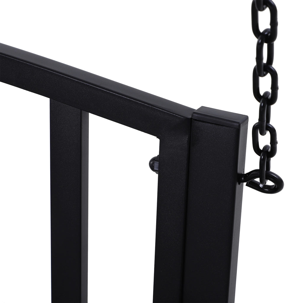 Altalena da Giardino 2 Posti ¨C Minimal ¨C Nero Metallo 127x60x53 cm