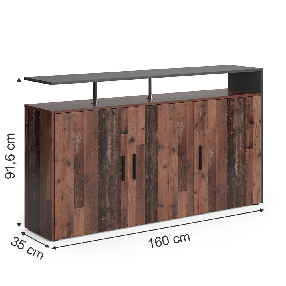 Vicco Credenza Legno antico 35 x 91.6 cm