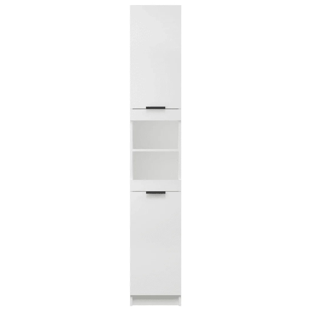 Mobiletto da bagno moderno con ampio spazio contenitivo 32 x 34 x 188 cm legno composito bianco 02_0047994