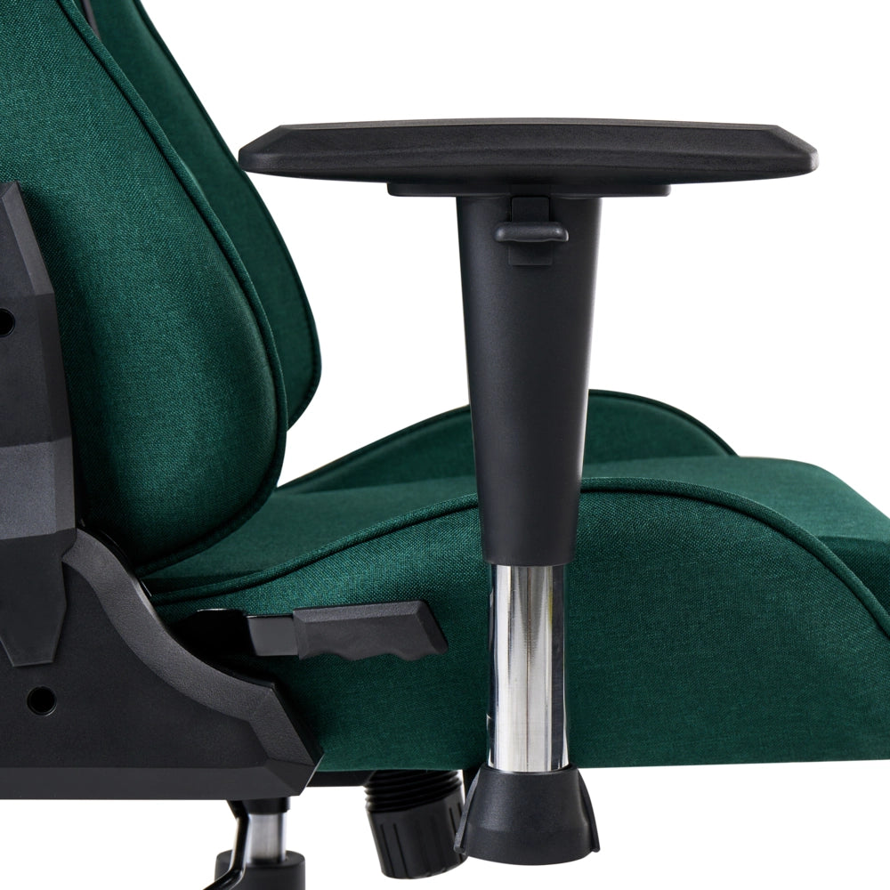 Sedia da ufficio ergonomica in tessuto con braccioli regolabili di colore verde poltrona gaming stile moderno