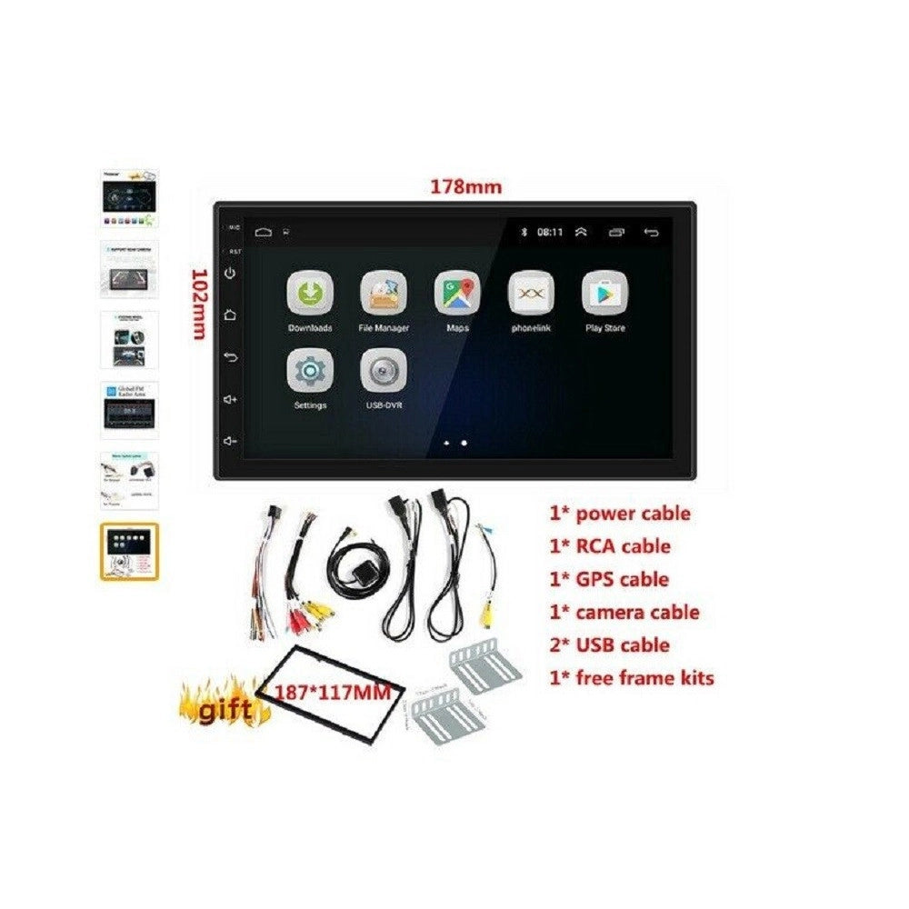 Trade Shop - Autoradio Doppio Din Android 8.1 Navigatore Gps Mirror Link Bluetooth Stereo -
