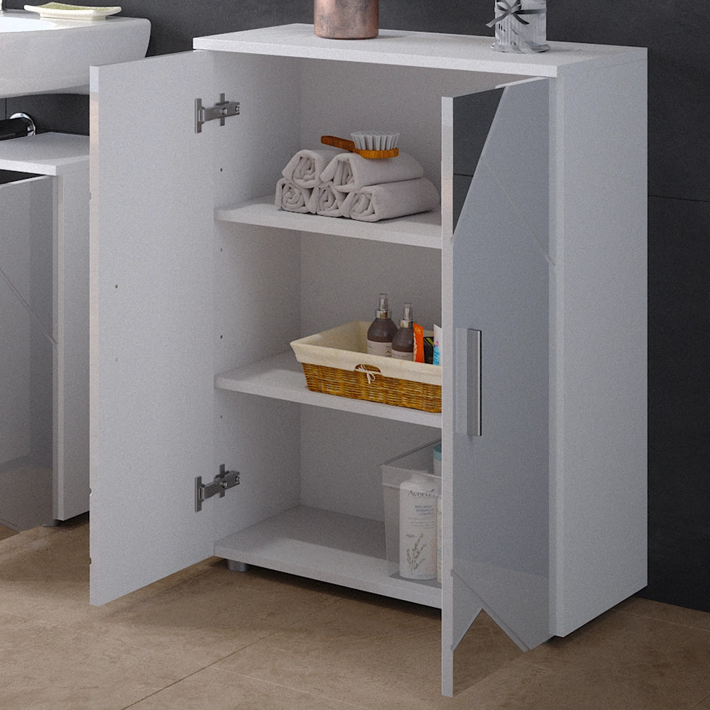 Vicco Mobiletto bagno Bianco lucido con inserti 60 x 81 cm