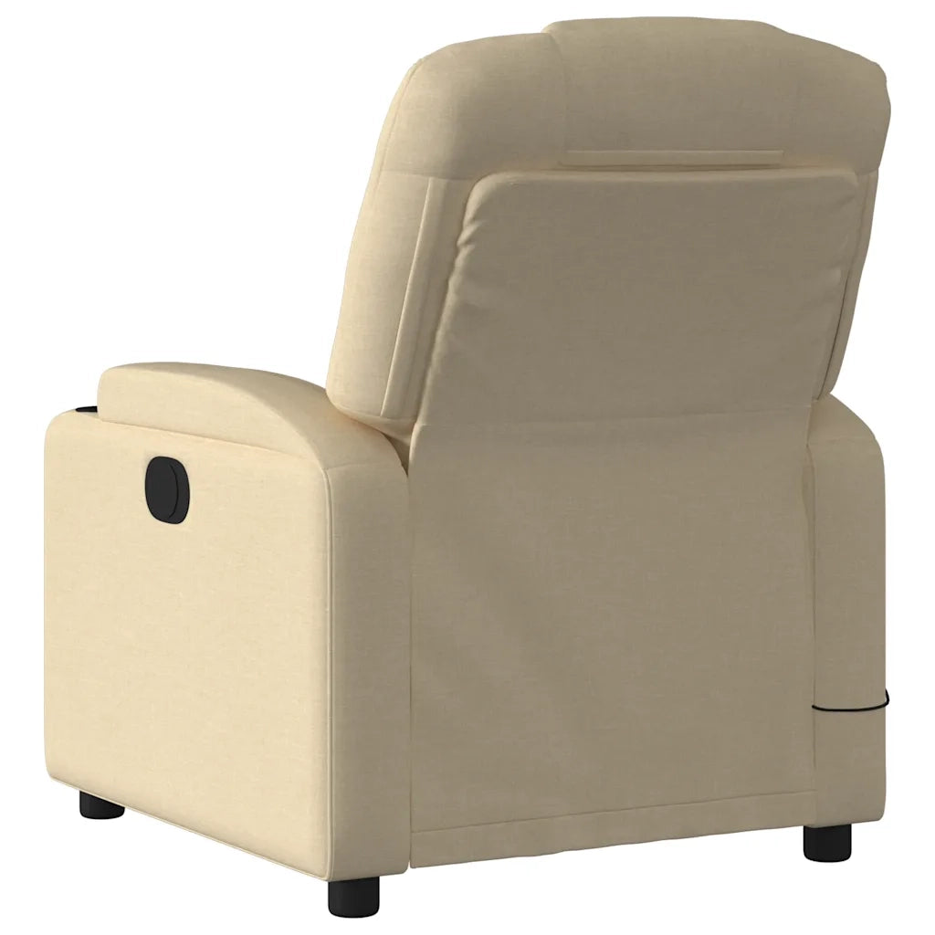 Poltrona reclinabile massaggiante in tessuto color crema 3205515
