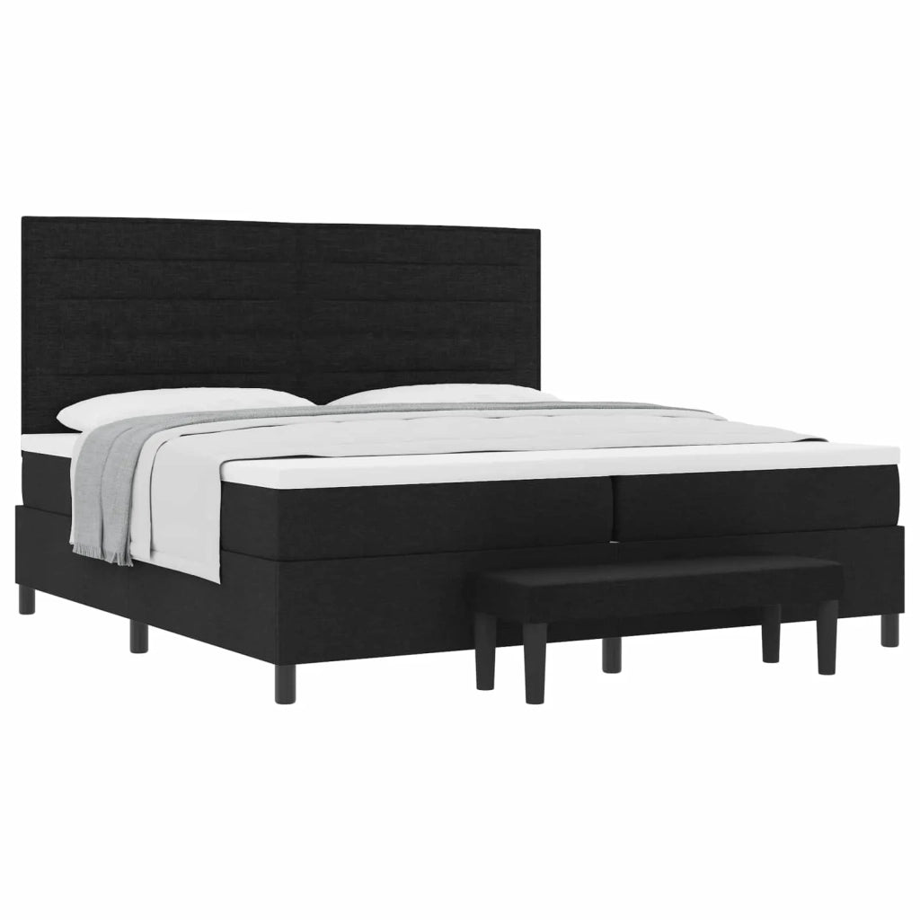 Letto a molle con materasso Nero 200 x 200 cm Tessuto 3344018