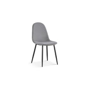 Sedia BOÏ - Velluto grigio - Piedi in metallo nero - Design moderno