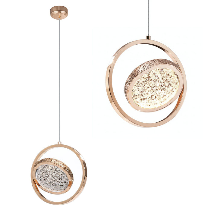 Lampadario A Sospensione In Cristallo Lhj106-1cp Light Rose Gold