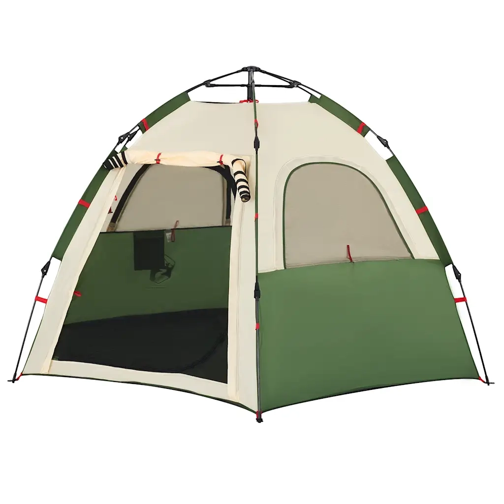 Tenda da Campeggio Cabina 4 Persone Verde a Rilascio Rapido 4005332
