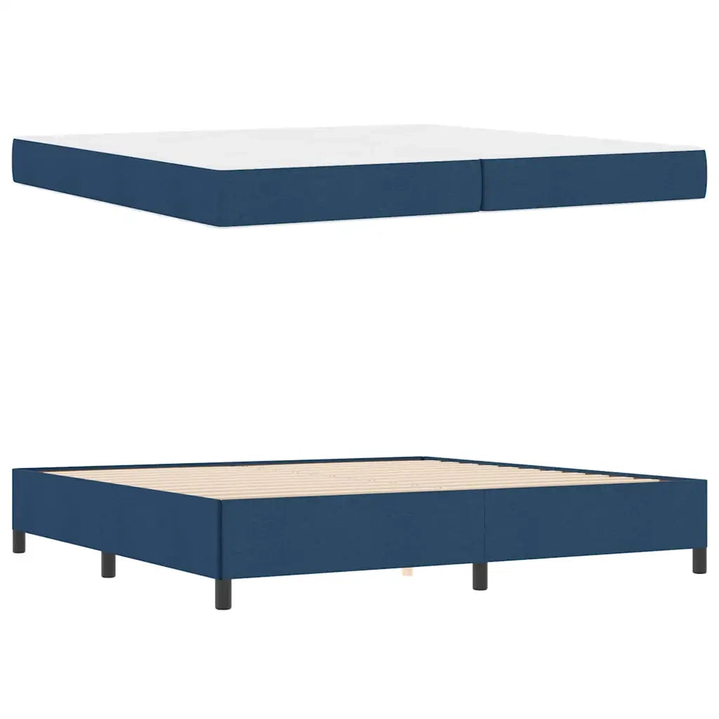 vidaXL Letto a molle Blu e Nero 200 x 200 cm