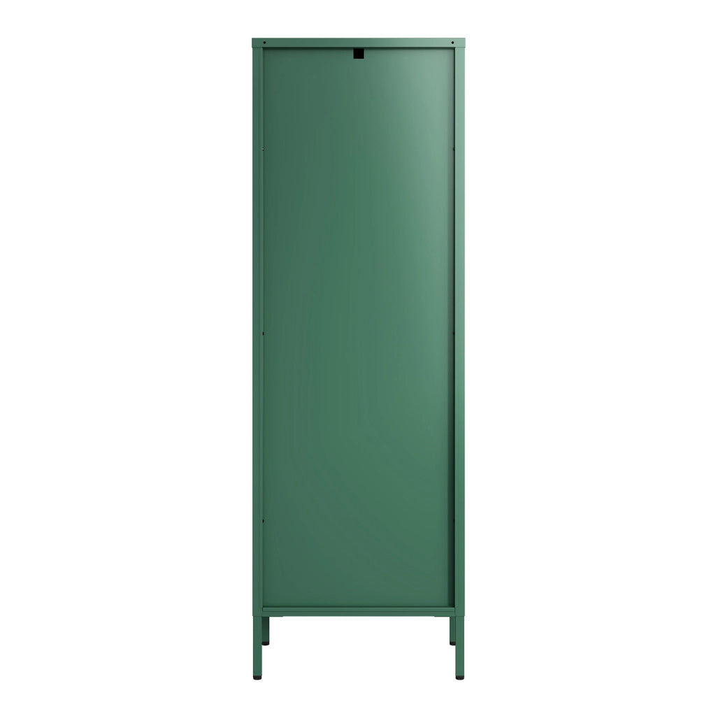 Armadio a Vetrata Säkylä con 4 Scomparti 150 x 50 x 35 cm in Acciaio - Verde Abete [en.casa]
