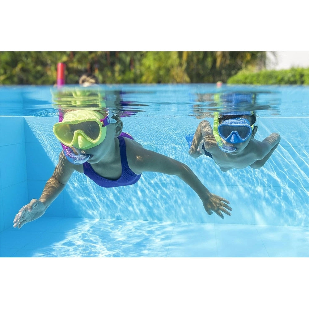 Trade Shop - Set Da Snorkeling Bambini Flapper Maschera Boccaglio Pinne 3-6 Anni 2 Col 25039 -