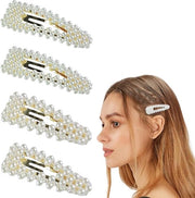 Accessori per capelli con perle artificiali - donne e ragazze - 4 pezzi - accessori trendy.
