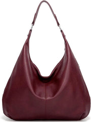 Borsa hobo da donna in PU di alta qualità con disegno slouchy, con spalla e borsa per portafoglio con chiusura a righello.