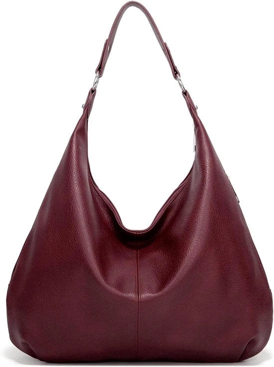Borsa hobo da donna in PU di alta qualità con disegno slouchy, con spalla e borsa per portafoglio con chiusura a righello.