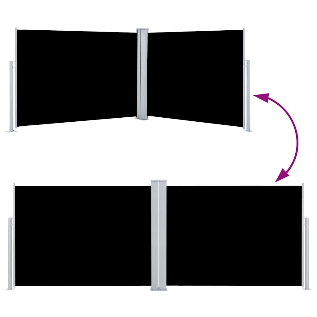 Tenda da Sole Laterale Retrattile Nera 120x1000 cm 48478