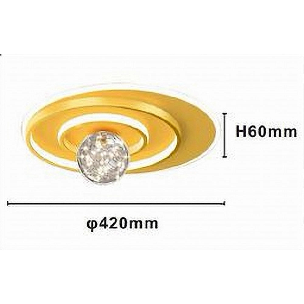 Trade Shop - Plafoniera Led 48 W Cerchio Spirale Oro Sfera Lampadario Tondo Luce Fredda 70784 -
