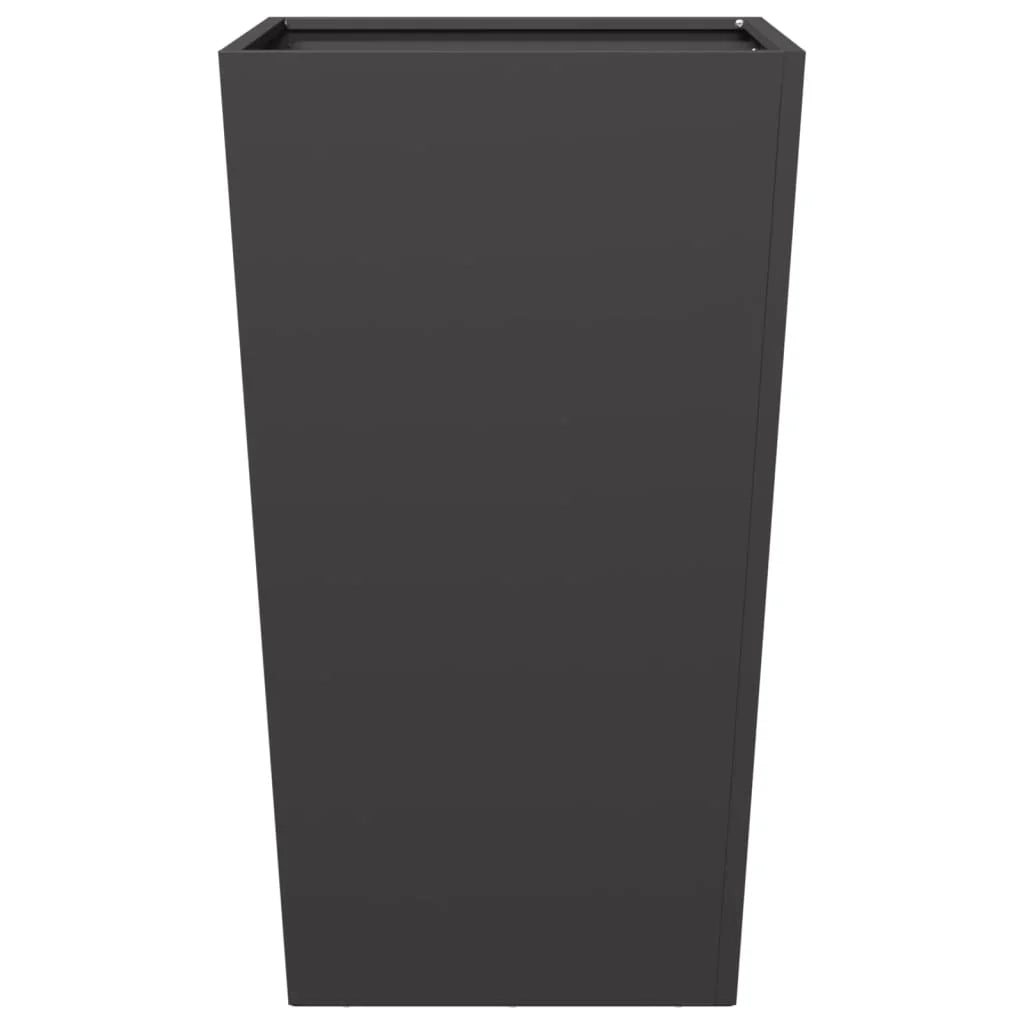 Fioriera rialzata per piante fiori giardino terrazze set da 2 45 x 45 x 75 cm acciaio nero 02_0038980