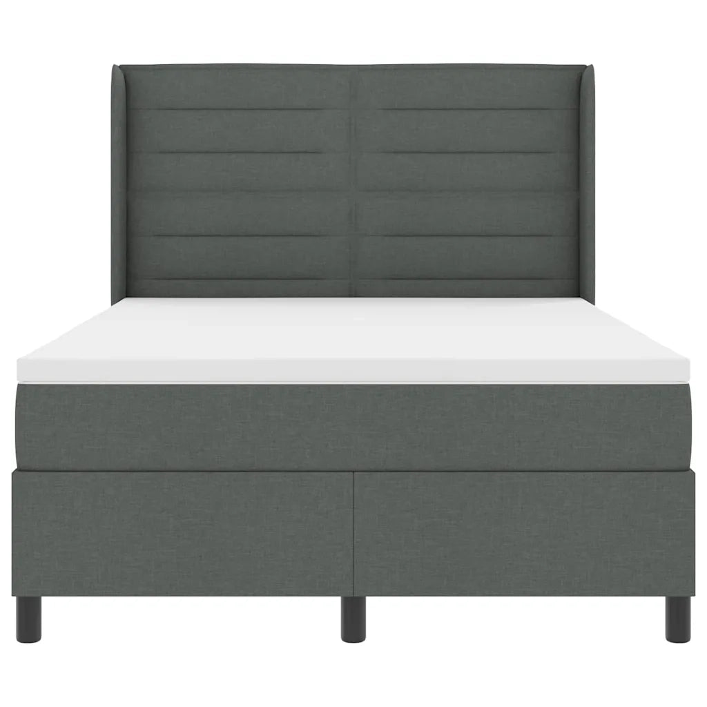 Letto a molle con materasso Grigio scuro 160 x 200 cm Tessuto