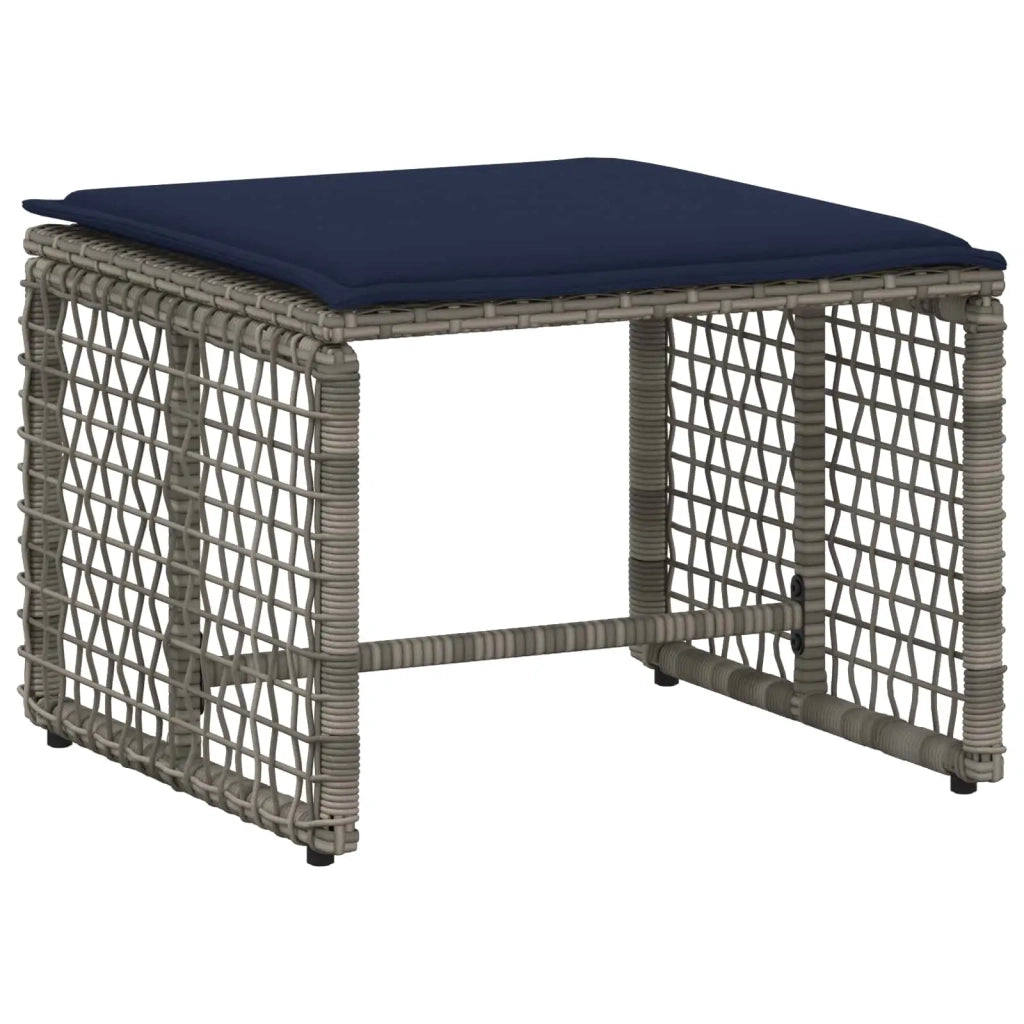 Set di Mobili da Esterno con cuscino 5 pcs Grigio e Blu Navy