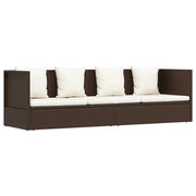 Lettino Prendisole | Sdraio da giardino | Lettino da sole da Giardino con Cuscini in Polyrattan Marrone