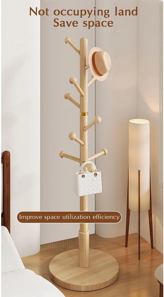 Appendiabiti in Legno a Forma di Albero, Indipendente, Semplice Appendiabiti, Appendiabiti Creativo alla Moda, Appendiabiti da Pavimento con 10 Ganci, per Camera da Letto, corridoio, Ingress