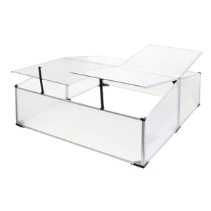 Mini serra in policarbonato trasparente e alluminio 100x120x40cm, tetto 4 aperture