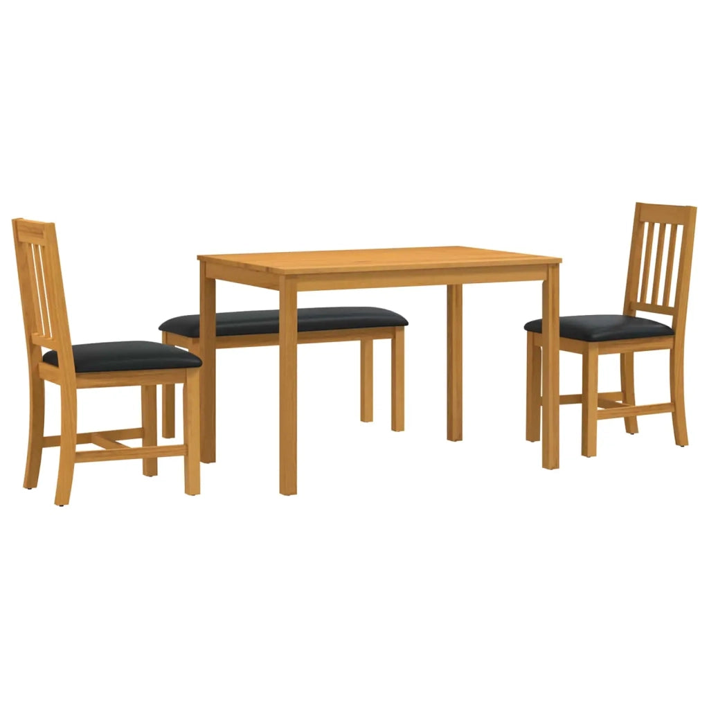 Set da pranzo 4 pz Nero Legno di Quercia Massello 3430295