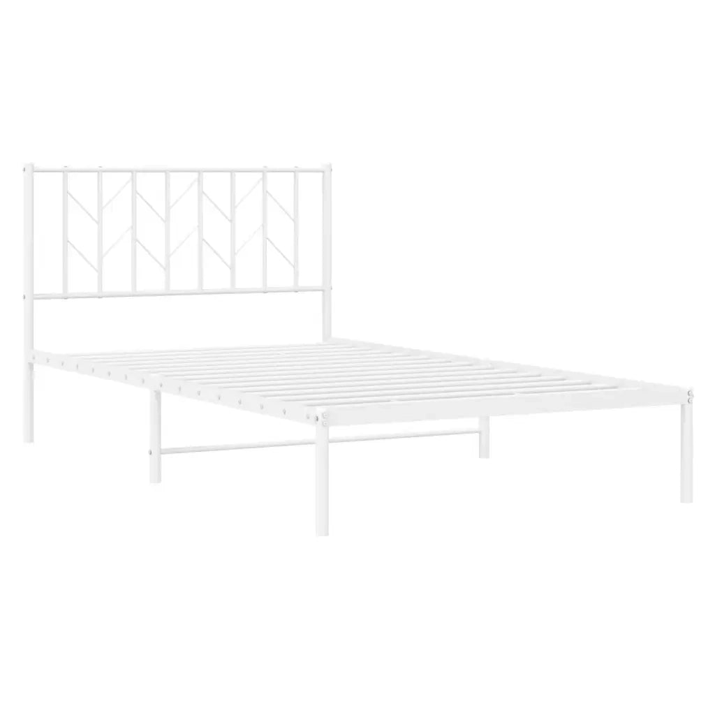 Giroletto con Testiera Metallo Bianco 107x203 cm 374482