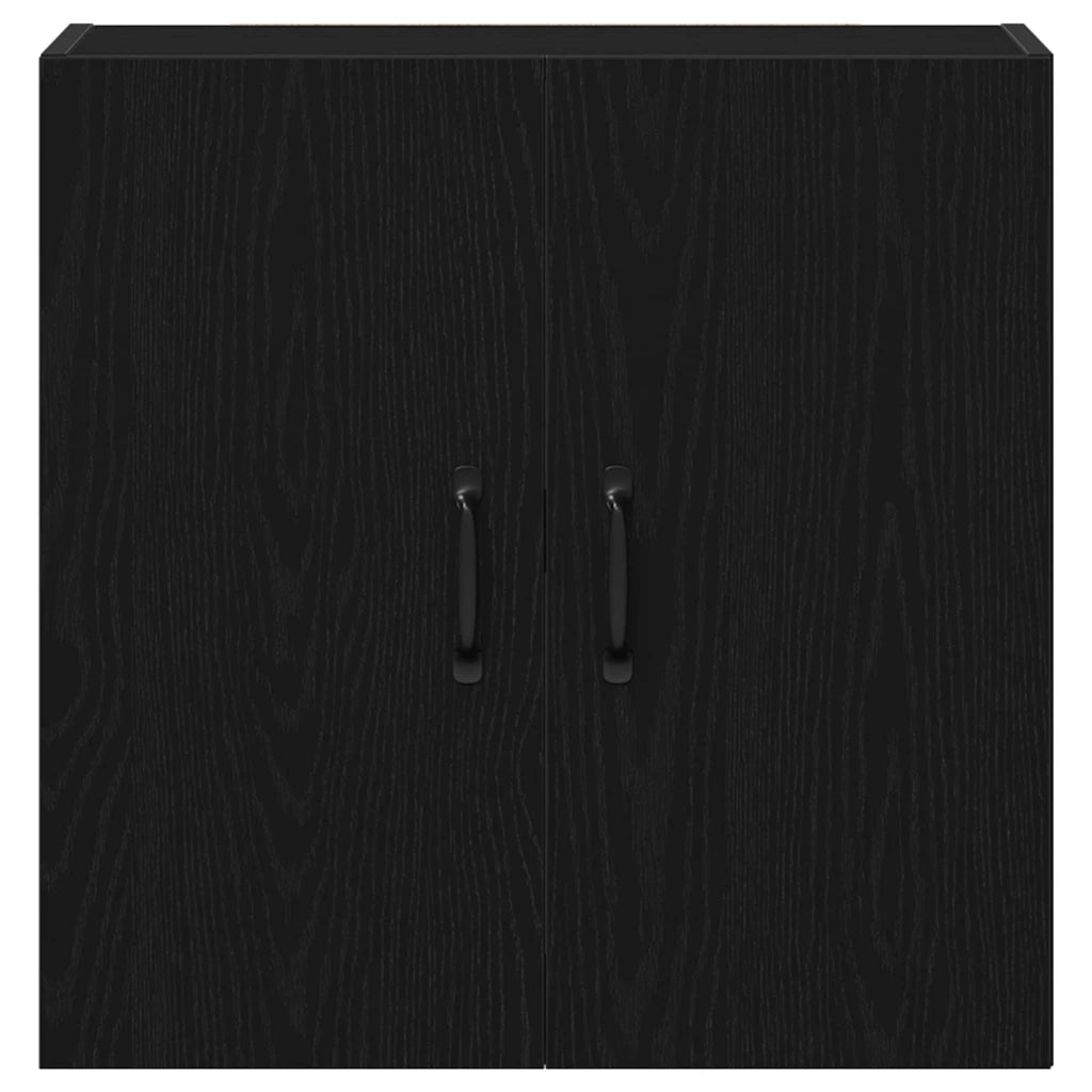 Mobiletto da Parete Rovere Nero 60x31x60 cm in Legno Massello 862113