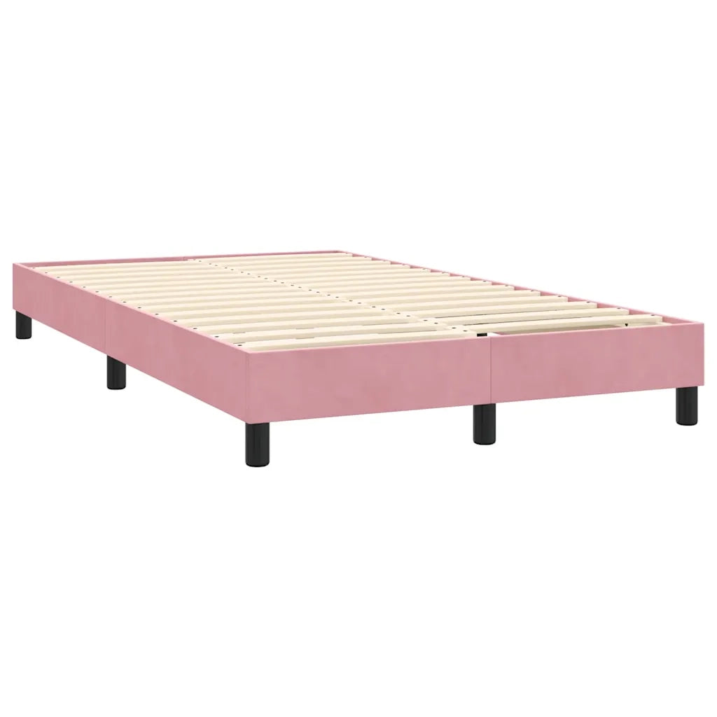 Giroletto a Molle con Materasso Rosa 120x220 cm in Velluto 3316064