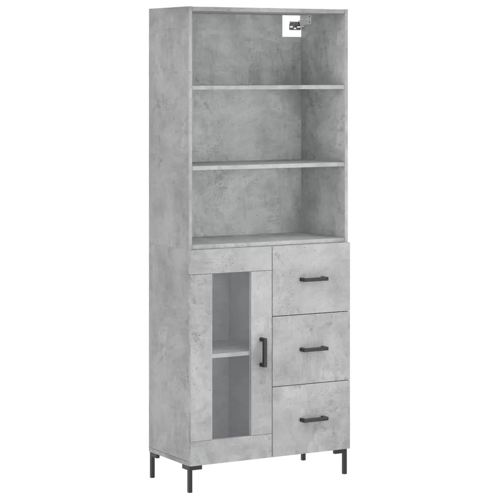 Credenza-Buffet-Armadio da cucina Grigio Cemento 69,5x34x180 cm in Legno Multistrato 215992
