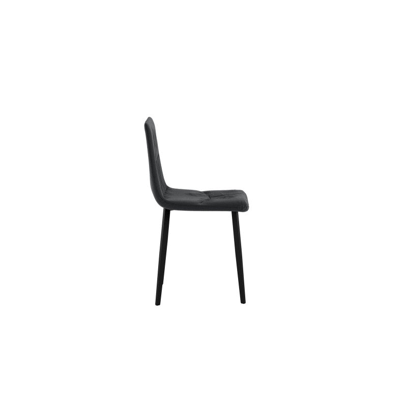Sedia rivestita in tessuto easy-clean Gambe in metallo verniciato Ariel 46cm X 55cm H 87.5cm Stones