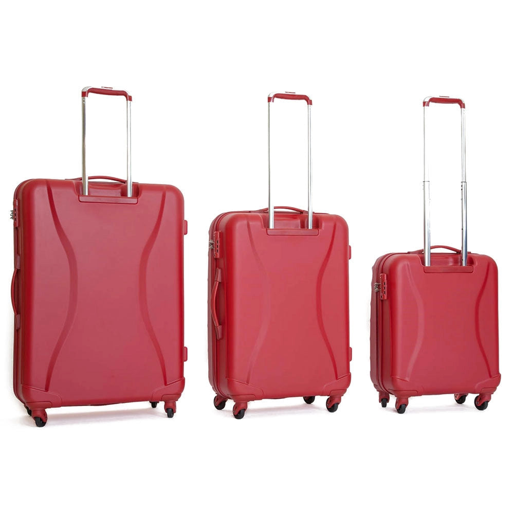 Set 3 Valigie Trolley Rigide in ABS 4 Ruote TSA Ravizzoni Infinity Rosso