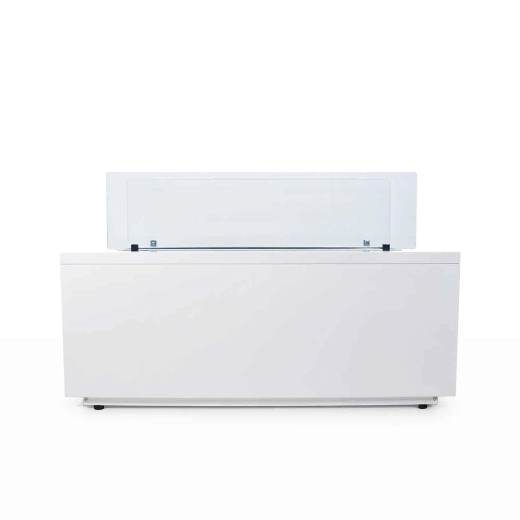 Caravaggio - Camino a bioetanolo da terra per interno ed esterno 100x40xH40 cm, colore bianco