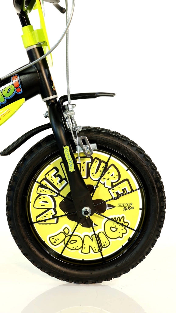 DINOSAUR 16", bicicletta per bambini, adatta a bambini tra i 5 e i 7 anni, per altezza tra 105 e 135 cm, con campanello