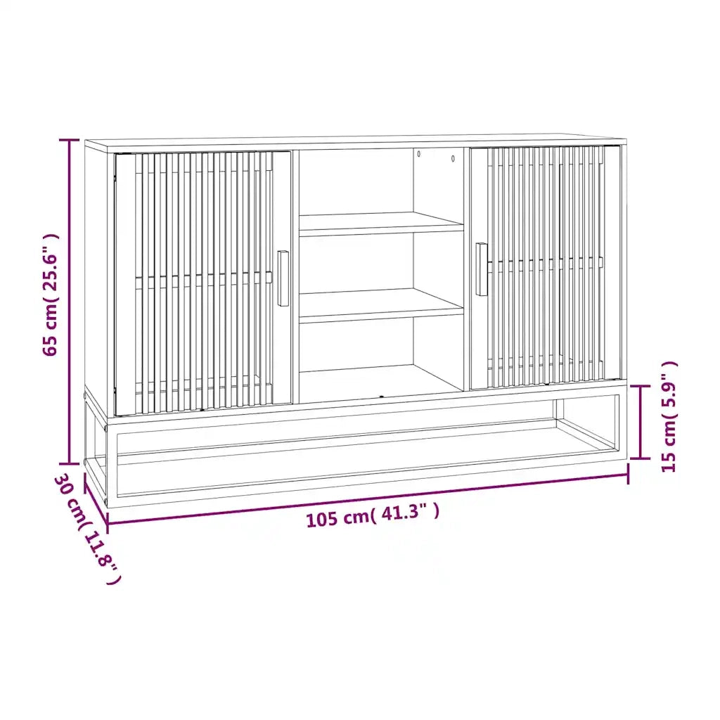 Credenza-Buffet-Armadio da cucina Bianca 105x30x65 cm in Legno Multistrato 466166