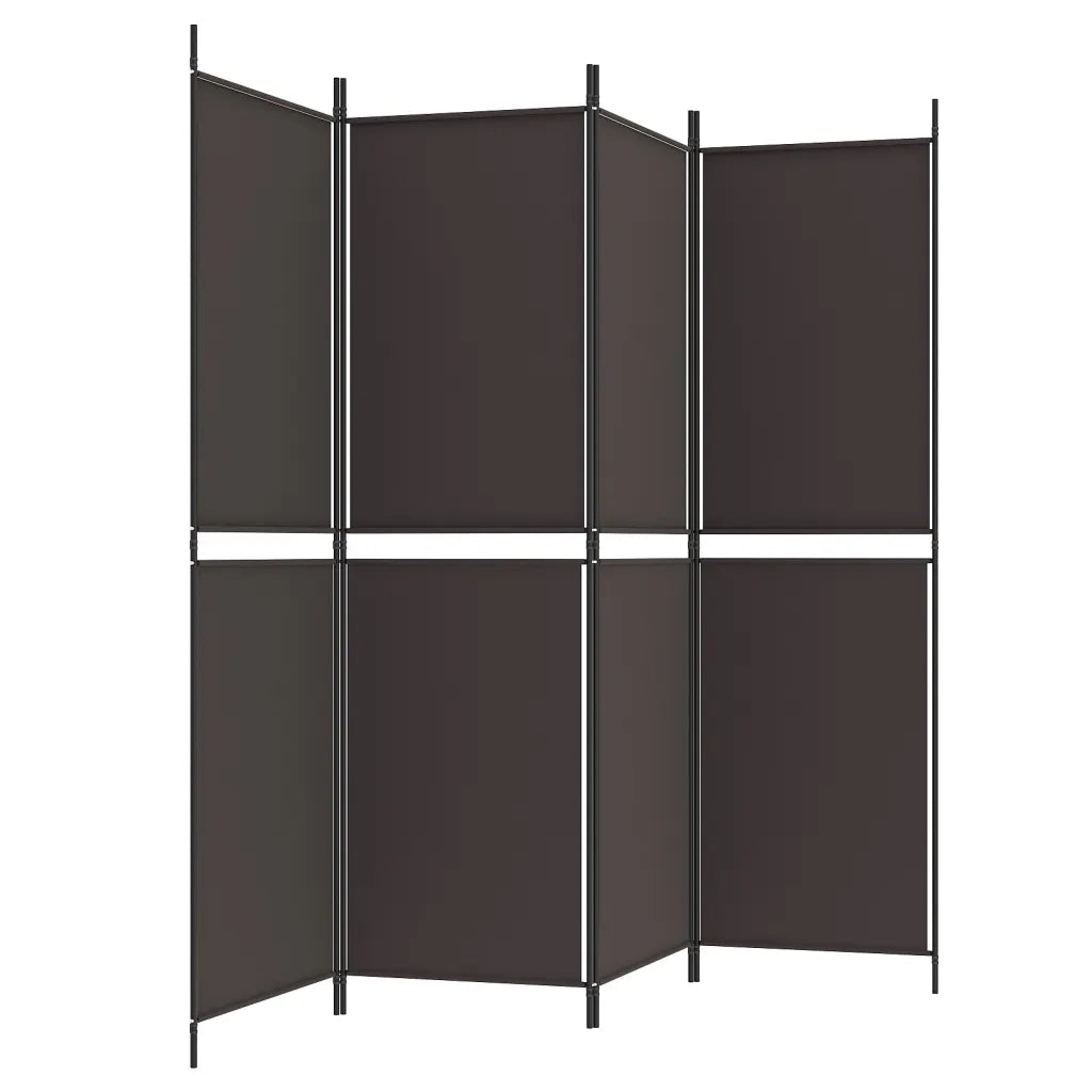 Divisorio a 4 Pannelli Marrone 200x180 cm in Tessuto cod mxl 64419
