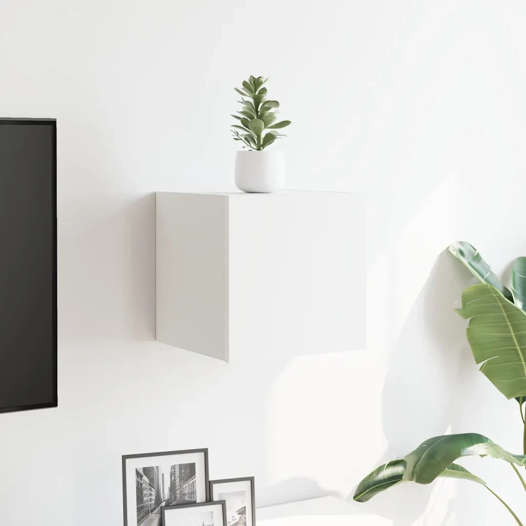 Mobile Porta TV a Parete-Mobile per TV-Credenza TV Bianco 30,5x30x30 cm