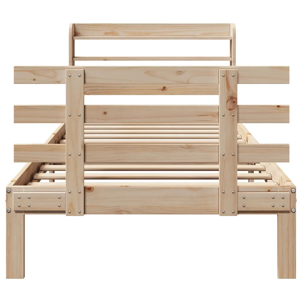 Giroletto con Testiera 75x190 cm in Legno Massello di Pino 3306837