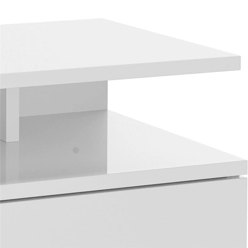 SET DA 2 COMODINI MODERNI SOSPESI CON CASSETTO E MENSOLA IN LEGNO 35X32X22CM