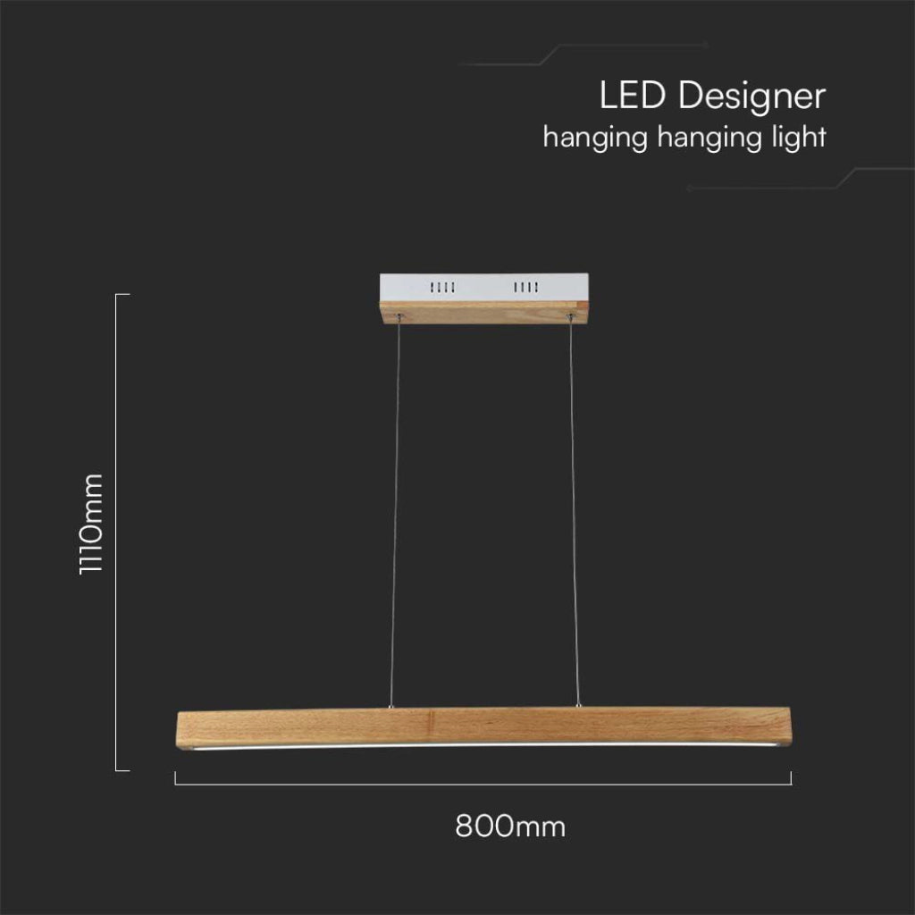 Lampadario LED a Sospensione 12W Colore Legno 4000K SKU-23100