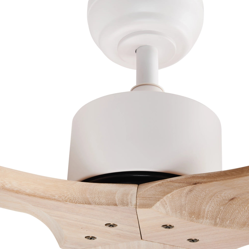 Ventilatore da soffitto in legno massiccio marrone chiaro Telecomando 5 opzioni di velocità Soggiorno rustico tradizionale Camera da letto